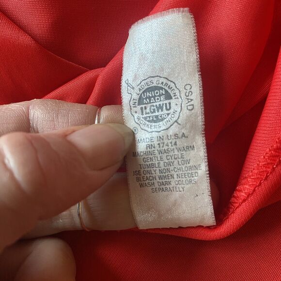 Vintage Miss Elaine Red Maxi Trapeze Nightgown. Flowy. Lace. USA. Size Small. - Picture 8 of 13